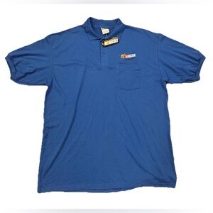 Vintage NASCAR Racing Polo‎ Shirt Mens XL Blue Anvil Made in USA Pocket Tee NWT